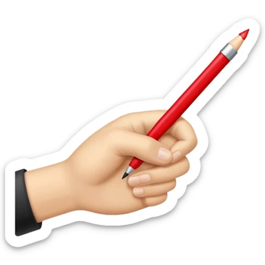 this emoji ✍🏻 with a red pen writing  sticker