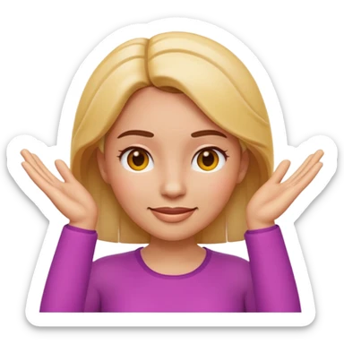 Apple-style 3D emoji of a cartoon woman with both hands placed at the sides of her forehead, as if pointing or highlighting the forehead area, cheerful and clear expression, colorful emoji style, no background. sticker