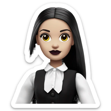 zombie gothic Wednesday Addams Barbie.creepy,  sticker