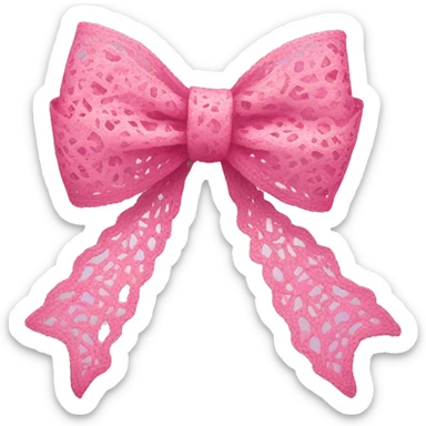 pink lacey bow sticker