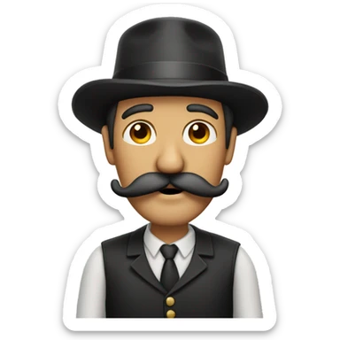 Man big handlebar moustache  sticker
