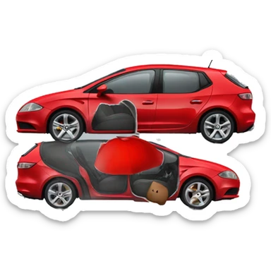 a red seat leon 2007 1.9 tdi coming at speed sticker