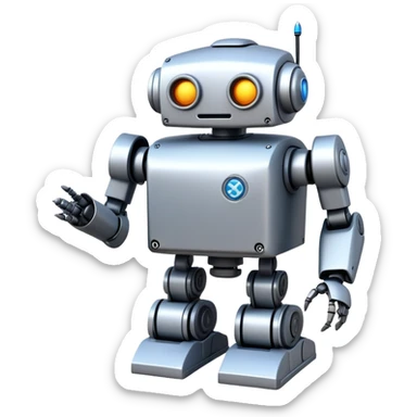 A sturdy, reliable robot with reinforced metal parts and excellent construction. High-quality, durable robot that never breaks down. sticker