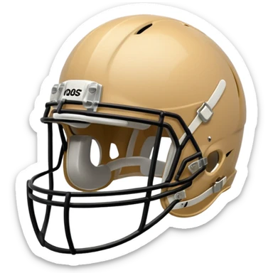 College football player helmet in light tan color  sticker