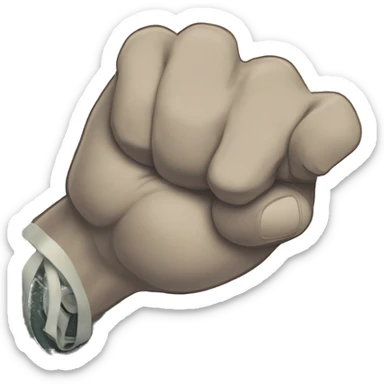 Take the following two images and combine them.. I want a fist holding notes but I want the notes to look like money styled as if it where a currency from the other image (the blue circle ying yang symbol)
 sticker