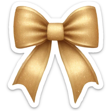 Glittery beige bow  sticker