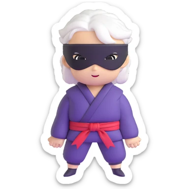 Satoru Gojo from Jujutsu Kaisen, white hair, blindfold, confident smirk, chibi face proportions, energetic expression sticker