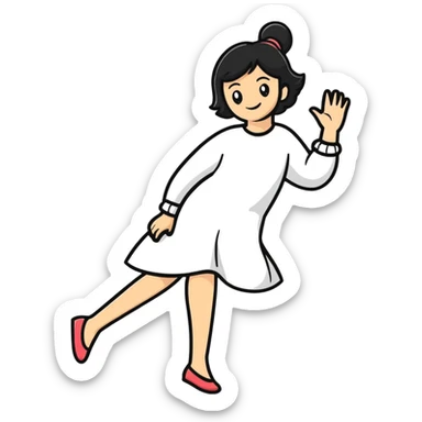 cartoonish confident adult woman in a playful pose sticker