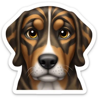 Mountain cur pit dark brindle tiger stripes sticker