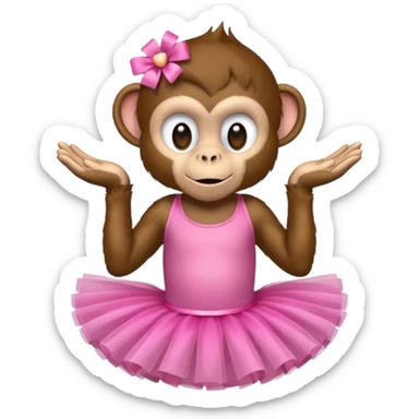 Monkey wearing a pink tutu sticker