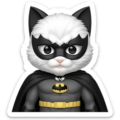 animalistic batman black and white kitty sticker