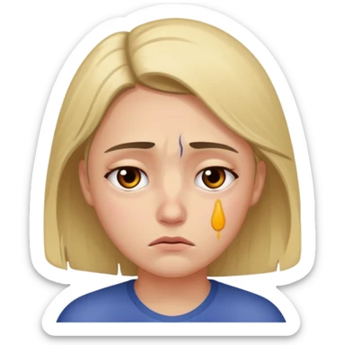 sad emoji with bruise under eye sticker