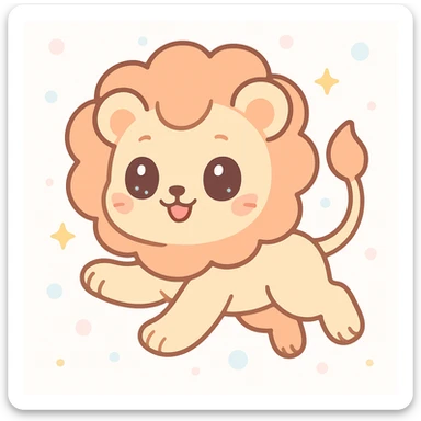 lion in anime style, expressive eyes, dynamic pose, vibrant colors sticker