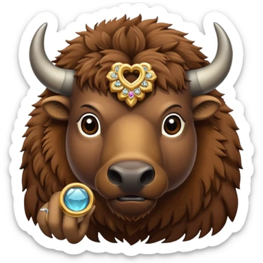 Bison wearing wedding ring sticker