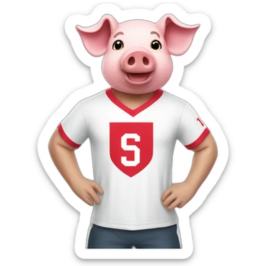 Pig with sevilla football t-shirt sticker