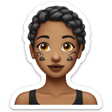 Girl with face tattoos sticker