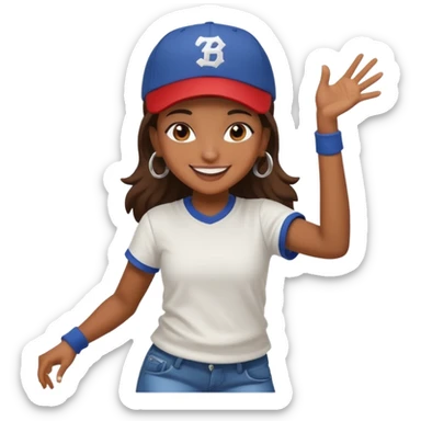 create a hiphop dance girl emoji sticker
