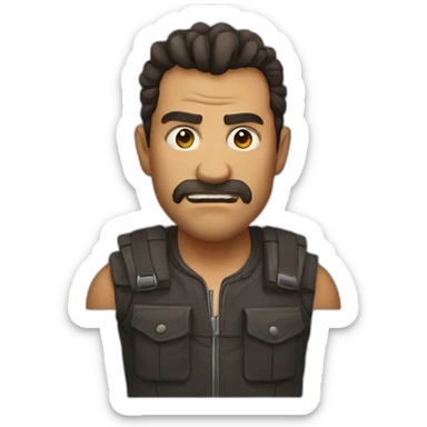 Ferocious man sticker