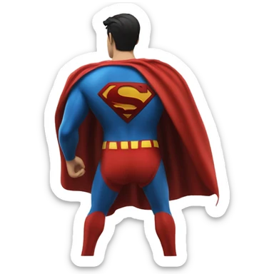 Superman on his back looking back, red cape highlighted (((no symbol))) sticker