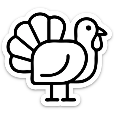 turkey, outlined icon, no fill, modern look sticker
