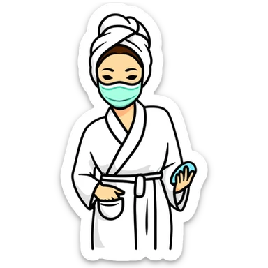 woman skincare routine sticker