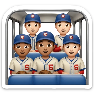 autobus de equipo llevando a egnte de basebal  sticker