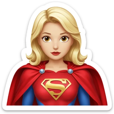 Glamorous blonde women superhero with cape sticker