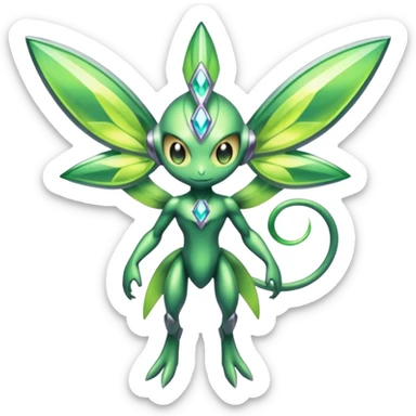Shiny Aural Keldeon-Celebi-Genesect-Fakémon-fusion (full body) sticker