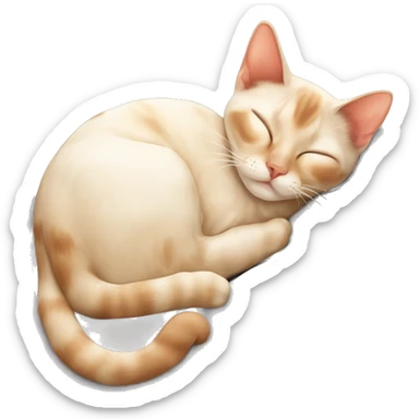 a flame point Siamese ￼ cat sleeping sticker