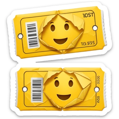 yellow card ticket  sticker