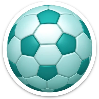 A teal soccer ball with a bubbly personality when it comes to life  sticker