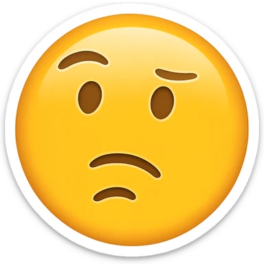 confused face emoji, digital illustration sticker