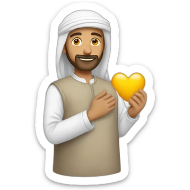 Homme en Qamis qui fais un cœur avec ses mains sticker