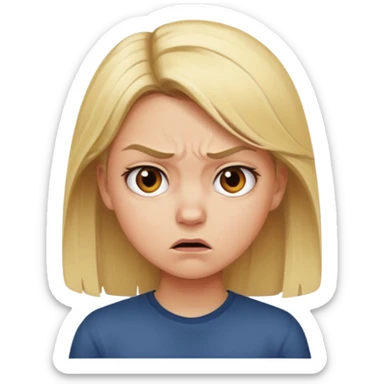 fai una ragazza bionda visibilmente offesa ed arrabbiata che guarda da un’altra parte  sticker