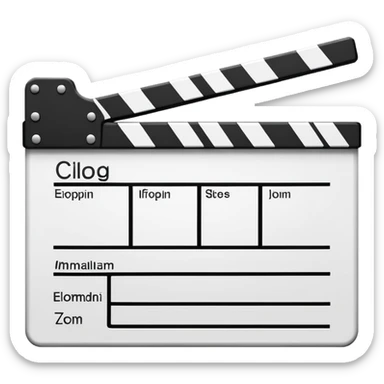 extreme minimalism clapperboard, single line drawing, barely recognizable outline sticker