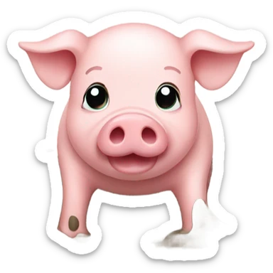 Pig in mud puddle  sticker