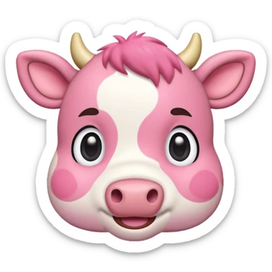 Animal crossing pink cow sticker