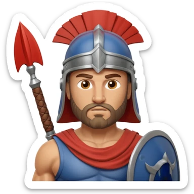 crea a un guerrero griego estoico, muy musculoso 3d, realista sticker