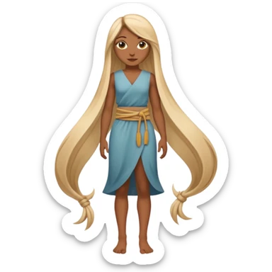 Empowered woman enjoying long tied hairs with full body side photo sticker