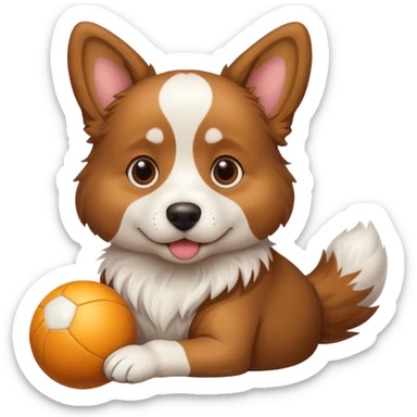 Dog holding nice sticker