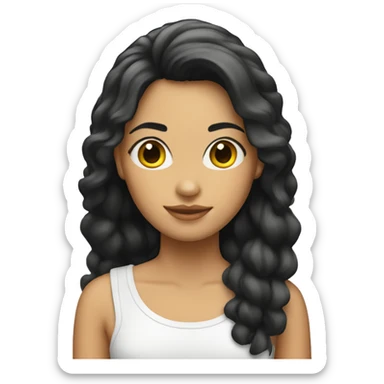 Chica blanca con pelo negro con fleco sticker