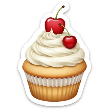 vanilla cupcake with a cherry on top sticker