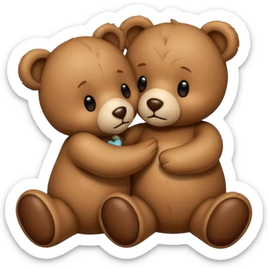 teddy bear kissing another teddy bear sticker