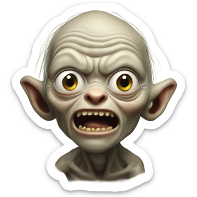 Gollum from lord of the rings screaming sticker