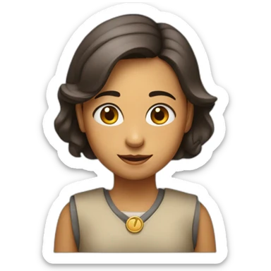 Maestra infantil con coleta mediana edad sticker