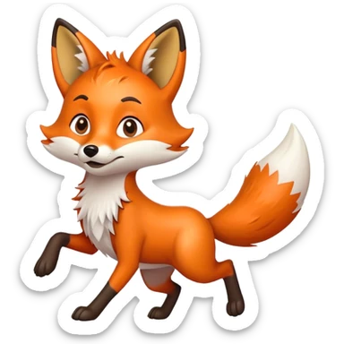 A runaway fox sticker