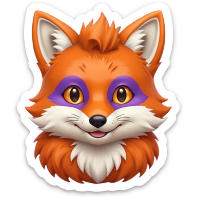 Purple colored retro fox sticker