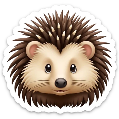Porcupine with a cute bow sticker