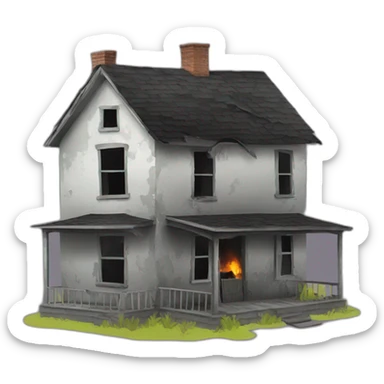 Abandoned House Burned sticker