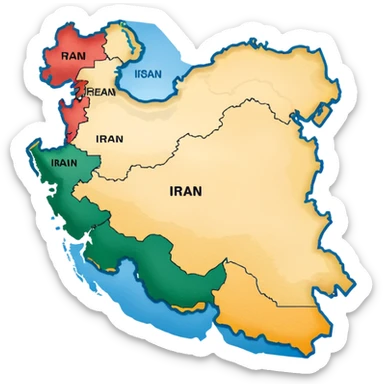 iran country map sticker